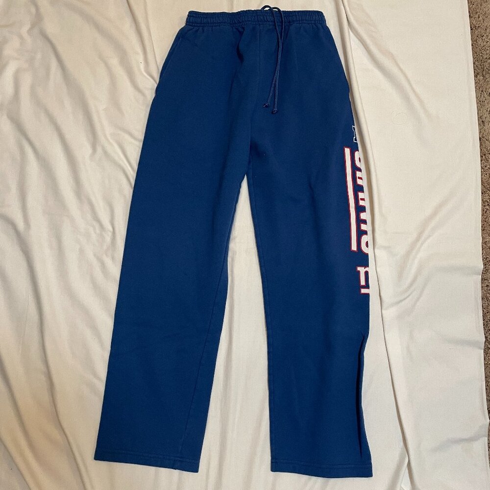 New York Giants Sweatpants Mens Medium Royal Blue Straight Leg Preowned